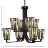 Toltec Lighting Apollo 8 - Light Chandelier in  Dark Granite with 5" Square Fiesta Art Glass Shade - 2 of 2