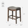 Maven Lane Adrien Rustic Backless Fabric Saddle Seat Counter Height Bar Stool - 4 of 4