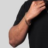 Crucible Men's Curved Link Curb Chain Gold Steel Bracelet - 2 of 4