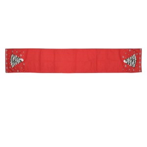 Unique Bargains Christmas Table Runner Red Green White 72"x13" 1 Pc - 1 of 4