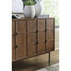 Signature Design by Ashley Juddins Accent Cabinet, Solid Mango Wood Storage Console with Carved Doors, Brown - 2 of 4