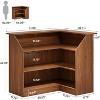 Tribesigns 4-Tier L-Shaped Bar Cabinet with Stemware Racks, Corner Bar Unit Table Reception Desk - 3 of 4