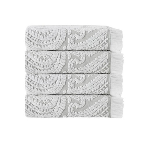 Enchante Home 4-Piece White Turkish Cotton Bath Towel Set (Vague) in the Bathroom  Towels department at