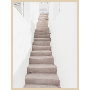 Amanti Art Ascending Santorini Stairs by Bella Eve Wood Framed Wall Art Print - 1 of 4