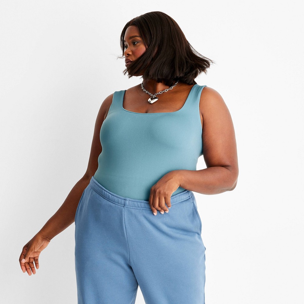 Women's Seamless Tank Bodysuit - A New Day™ Teal 4X