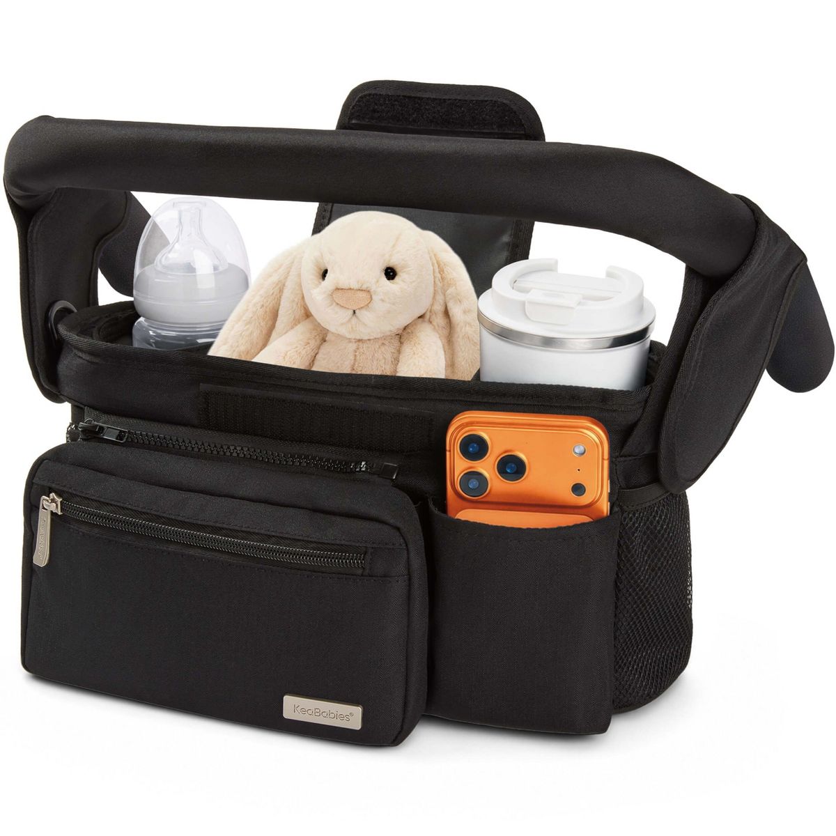 KeaBabies Stash Stroller Organizer Bag, Storage Caddy with Cup Holders, Fits Most Strollers and Wagons - thumbnail 10
