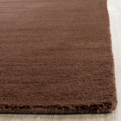 Handmade Tufted Black Shag Wool Round Rug - Easy Care 72"