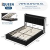 Upholstered Lift Up Storage Bed Frame with Headboard, Velvet Platform Bed with Wooden Slats & Metal Frame, Noise Free, No Box Spring Needed - 3 of 4