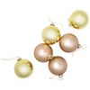 Northlight 2-Finish Glass Ball Christmas Ornament Set - 3.25" (80mm) - Gold - 6ct - 4 of 4