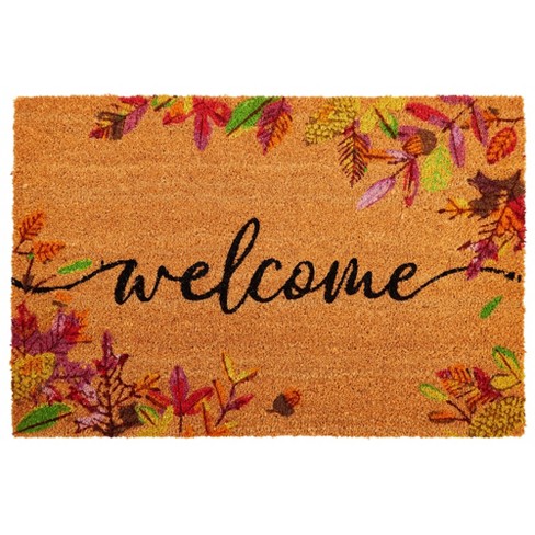 Juvale Autumn Leaves Doormat For Thanksgiving, Coir Welcome Door Mat ...