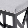 Dsvimoy Counter and Bar Stool Greely Fabric Upholstered with X Frame and Nailhead Accents for Home Use, Light Gray, 28.65"*19.25"*11.5" - 4 of 4