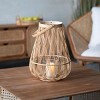 13.5" Bamboo Lantern Candle Holder with Glass Insert, Woven Indoor Decorative Lantern with Handle for Living Room or Entryway-The Pop Home - 3 of 4