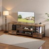 FONTOI TV Stand for Living Room Mid-Century Modern Console Entertainment Center with 2 Drawers, TV Stand for 75 Inch TV, Brown, 15.8"* 63"*21.7" - 2 of 4