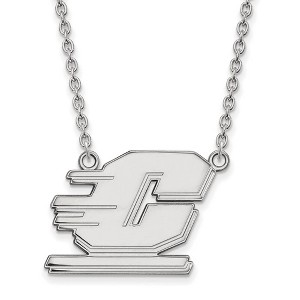 Black Bow Jewelry 10k White Gold Central Michigan Chippewas NCAA Necklace 18 Inch - 1 of 4