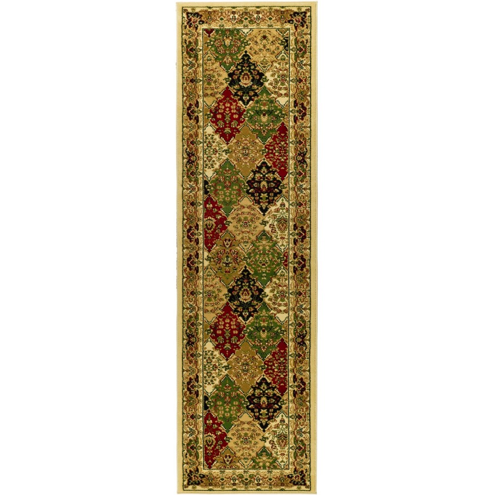 2'3inx16' Runner Loomed Floral Rug Ivory/Green - Safavieh