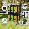 Folding Chair Cart Heavy Duty Steel Foldable Chair Holder Rack with Lockable Wheels & Waterproof Cover, Commercial Grade for School, Black - 4 of 4