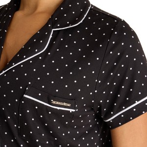 BCBGMAXAZRIA Women's Pajama Set Short Sleeve Notch Collar with Pants - 1 of 2