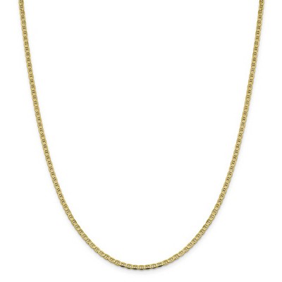 Black Bow Jewelry 10k Yellow Gold 2.4mm Flat Anchor Chain Necklace
