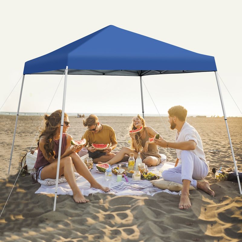 Costway 10x10ft Patio Outdoor Instant Pop-up Canopy Slanted Leg UPF50+ Sun Shelter, 3 of 11