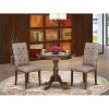 3-Piece Mahogany Finish Solid Wood Top Button Tufted Upholstered Dining Room Set (Seats-4) - 2 of 4