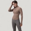 Anna-Kaci Active Women's Long Sleeve Half-Zip Slim Fit Active Jacket with Thumbhole Cuffs and Mock Neck - 4 of 4