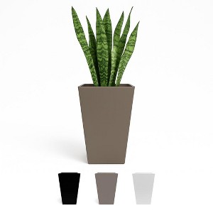 Bloem 20" Tall Finley Square Resin Planter with Optional Knockout Drainage - 1 of 4