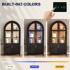 Sevobal Utility Storage Cabinets Modern Home Office Arched Cabinet, 5 Adjustable Shelves and Glass Doors for Storage, Display, Brown, 36"*17.5"*74.8" - 3 of 4