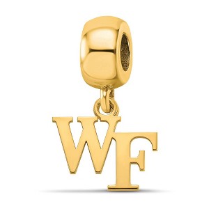 Black Bow Jewelry 14k Yellow Gold Plated Sterling Silver Wake Forest Demon Deacons NCAA Bead Charm - 1 of 4