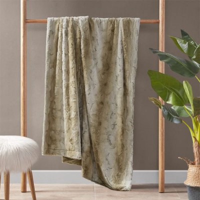 Sapphtopaz Oversized Faux Fur Throw Blanket, 60" x 70" Reversible Faux Mink Luxury Decorative Blanket, Throw Blanket for Couch, Fleece Blankets