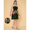 LA LEELA Women's Tube Dress Dress Top Short One Size Floral Black - 2 of 4