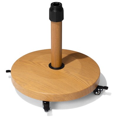 Pellebant Umbrella Base Patio with 4 Wheels, 55lbs Round Heavy Duty Concrete Stand for Outdoor Market Umbrella