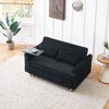 CAVINAS Pull-Out Sofa with 2 Plush Throw Pillows, Equipped with a Movable Tabletop and Usb Ports, Loveseat Sofa Bed with Adjustable Backrest -Black - 2 of 4