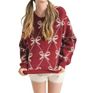 Women's Becca Ribbon Knit Pattern Sweater - &merci - 1 of 3