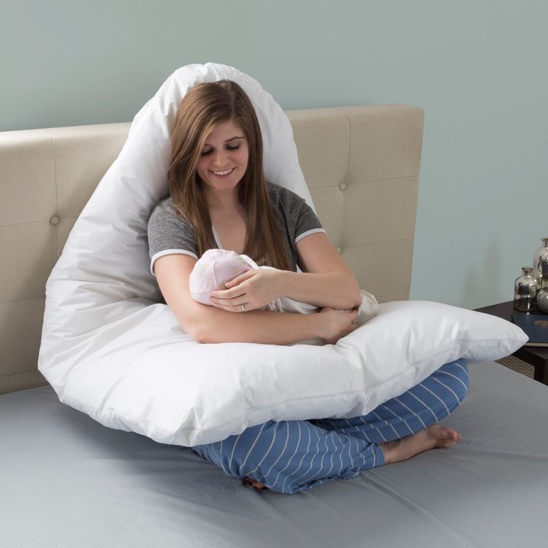 Bluestone Full Body Contour U Pillow - Great for Pregnancy - White, 6 of 8
