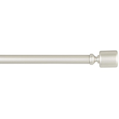 Matte Nickel Adjustable Iron Curtain Rod with Cylinder Finials, 36"-72"