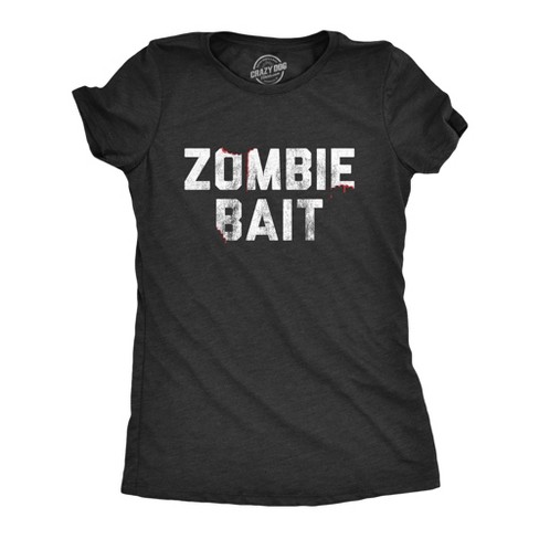 Womens Zombie Bait Tshirt Funny Undead Gas Mask Apocalypse Graphic Novelty Tee - Crazy Dog Women's T Shirt - image 1 of 4