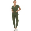 Saint Scrubs Womens 9-Pocket Medical Uniform Set- V-Neck Stretch Top with Seven Pocket Jogger Scrub Pant - 3 of 4