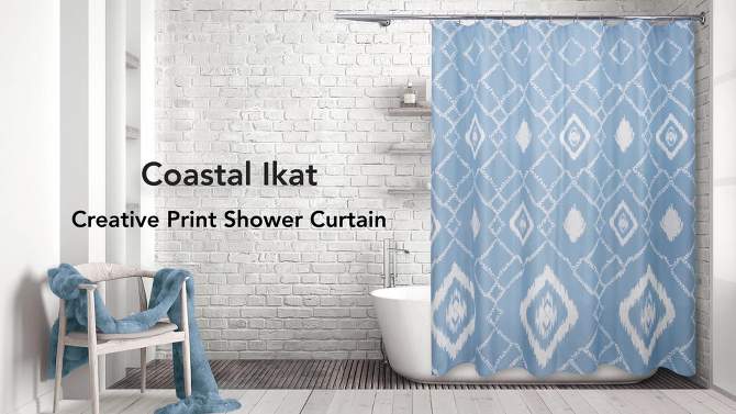 Coastal Ikat Shower Curtain Blue - Allure Home Creations, 2 of 7, play video