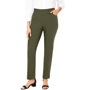 Jessica London Women's Plus Size Tall Comfort Waist Stretch Denim Straight Leg Jean - 1 of 4