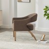 GlasFlength Accent Chairs Elegant Armchair Modern Side Chair Swivel Accent Chair Framed Armchair for Living Room, Brown, 26.2"*24"*29.1" - 4 of 4