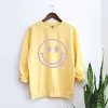 Simply Sage Market S.W.Smiley Smiley Face Outline Puff Print Garment Dyed Sweatshirt - 3 of 4