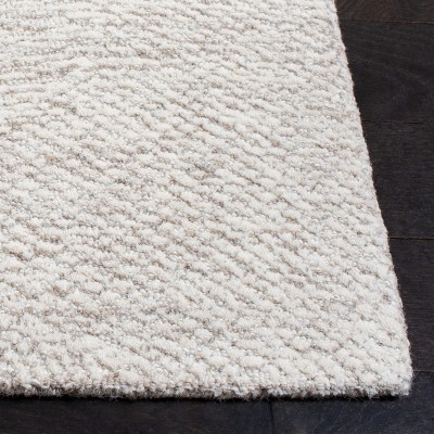 Ivory Hand-Tufted Wool Square Area Rug, 6' x 6'