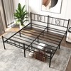 XIYUYEU Classic Metal Platform Bed Frame with Iron-Art Headboard & Footboard, Under Bed Storage, Heavy Duty Metal Slats Support-Black - 3 of 4