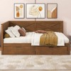 PAGED Twin Size Upholstered Daybed 81" L Modern Wooden Bed Frame with Trundle and 3 Storage Drawers for Bedroom, Living - 2 of 4