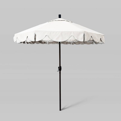 7.5' Sunbrella Coronado Base Market Patio Umbrella with Push Button Tilt - Bronze Pole - California Umbrella