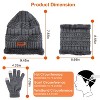 NPolar Winter Knitted Hat Scarf Gloves 3Pcs Winter Warm Beanie and Touch Screen Gloves Scarf Set for Men Women - 2 of 4