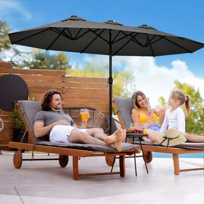VisioGear Patio Umbrellas, Large Table Umbrella for Outdoor Patio, Outdoor Umbrella with Crank Handle, Gray, 181.1"*106.2"*94.5"