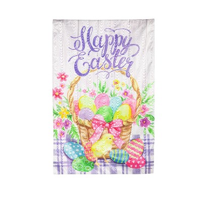 Evergreen Easter Egg Basket Moire House Flag 28 x 44 Inches Outdoor Decor for Homes and Gardens