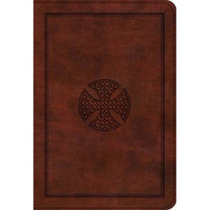 ESV Large Print Compact Bible (Trutone, Brown, Mosaic Cross Design) - (Leather Bound) - 1 of 1