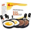 Aoibox Nonstick Egg Rings Set of 4, Round Crumpet Ring Mold for English Muffins Pancake Cooking Griddle - Portable Grill Accessories - 2 of 4